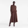 Ebony – Falda midi de popelín