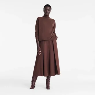 Ebony – Falda midi de popelín