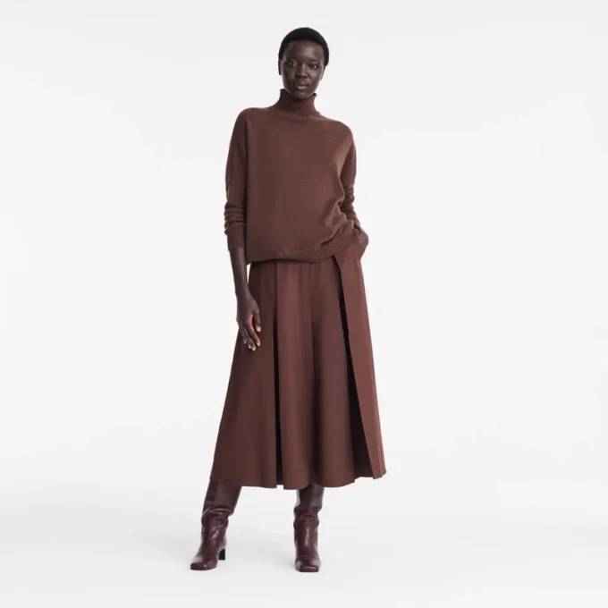 Ebony – Falda midi de popelín