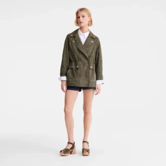 Caqui – Chaqueta safari de piel