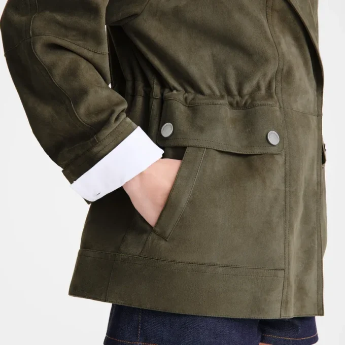 Caqui – Chaqueta safari de piel