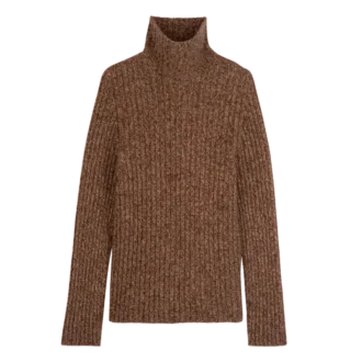 Chocolate – Jersey de cuello alto de punto