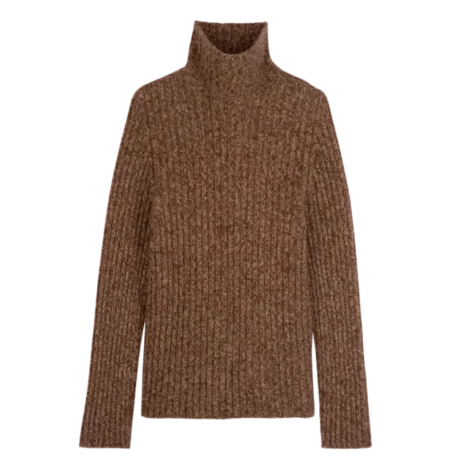 Chocolate – Jersey de cuello alto de punto