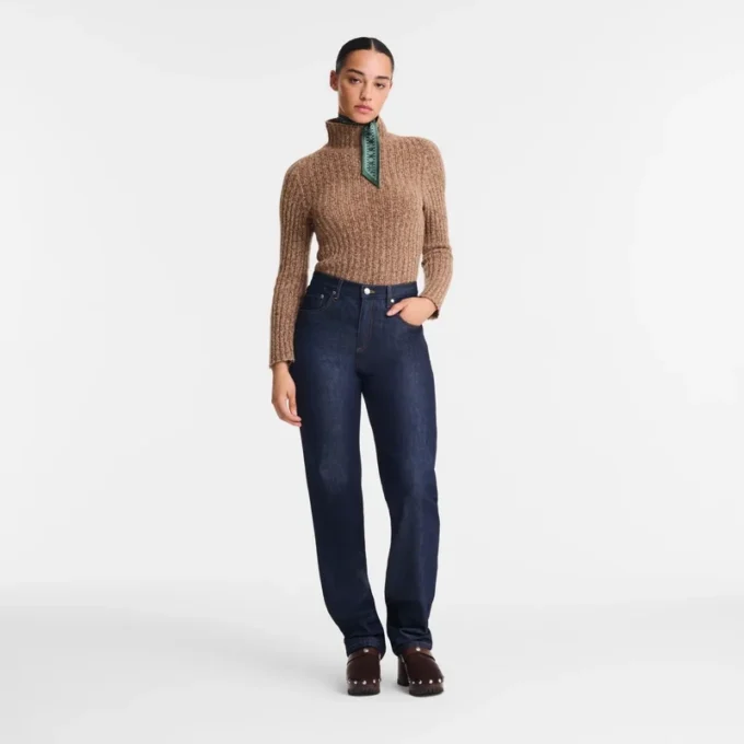 Chocolate – Jersey de cuello alto de punto