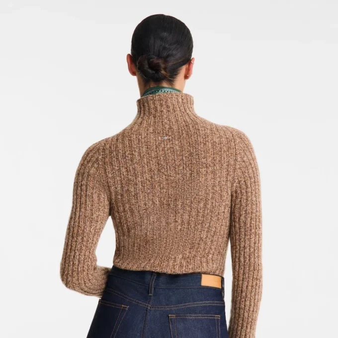 Chocolate – Jersey de cuello alto de punto