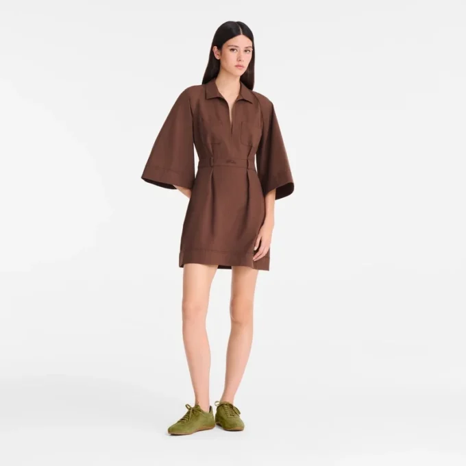 Chocolate – Vestido de popelín