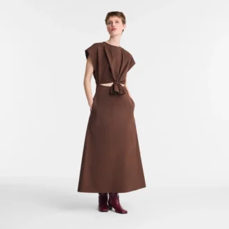 Chocolate – Vestido de popelín