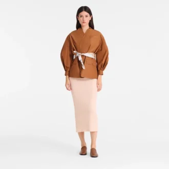 Cognac – Chaqueta kimono de tafetán técnico