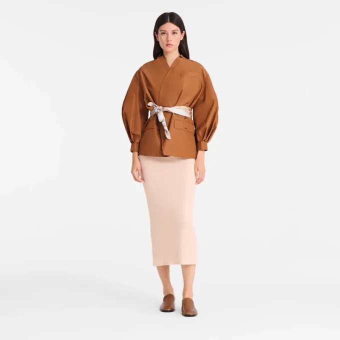 Cognac – Chaqueta kimono de tafetán técnico