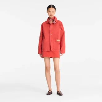 Coral – Chaqueta de algodón sobreteñido