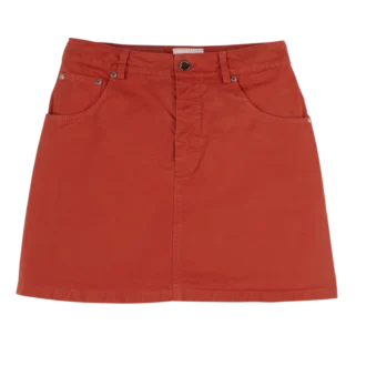 Coral – Falda de algodón sobreteñido