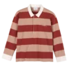 Crema/Coral – Polo de jersey a rayas