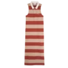 Crema/Coral – Vestido polo de jersey a rayas