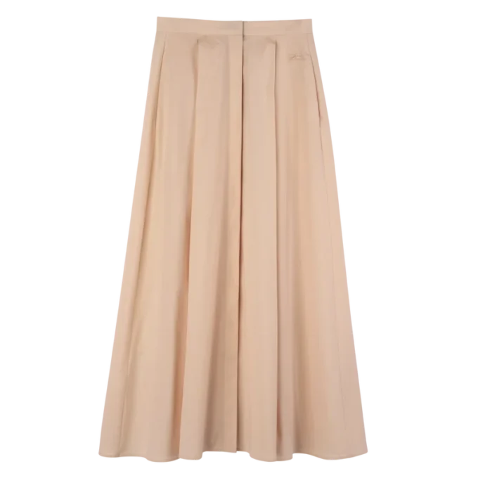 Crema – Falda midi de popelín