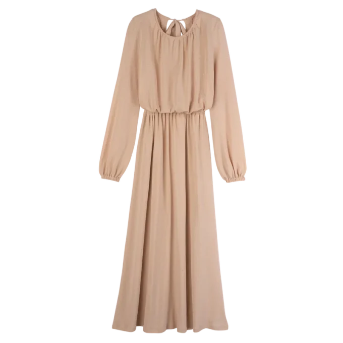 Crema – Jersey de crepé Vestido largo