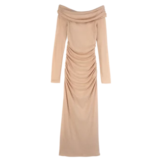 Crema – Jersey de crepé Vestido largo