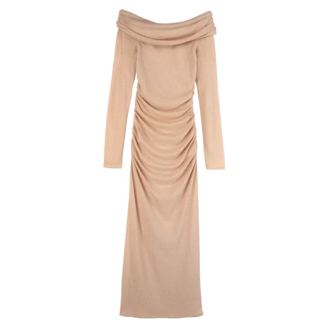Crema – Jersey de crepé Vestido largo