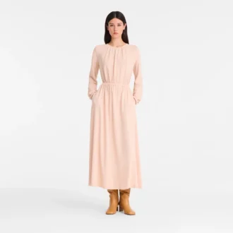 Crema – Jersey de crepé Vestido largo