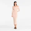 Crema – Jersey de crepé Vestido largo