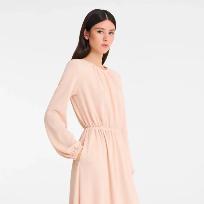 Crema – Jersey de crepé Vestido largo