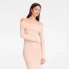 Crema – Jersey de crepé Vestido largo