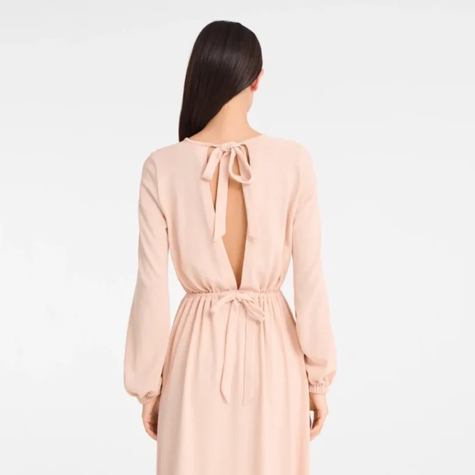 Crema – Jersey de crepé Vestido largo