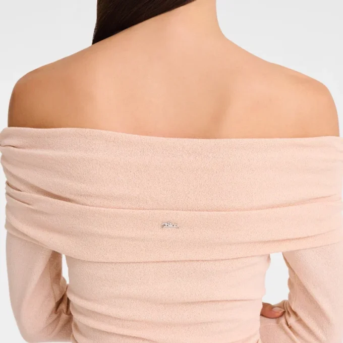 Crema – Jersey de crepé Vestido largo