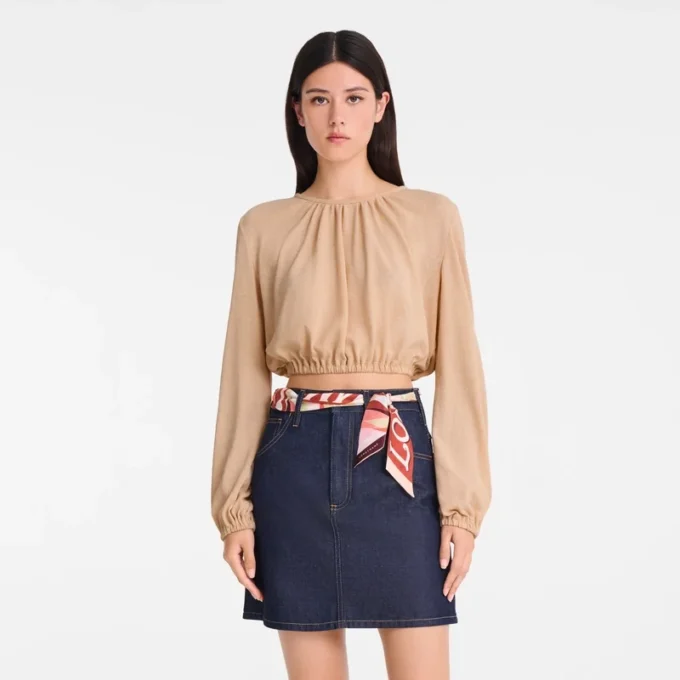 Crema – Top de jersey crepé