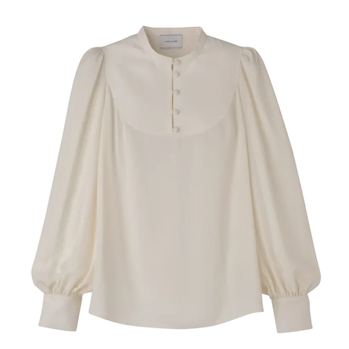 Crêpe fluido color crudo Blusa