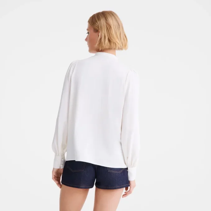 Crêpe fluido color crudo Blusa