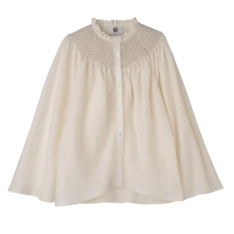 Crudo – Blusa con velo fruncido