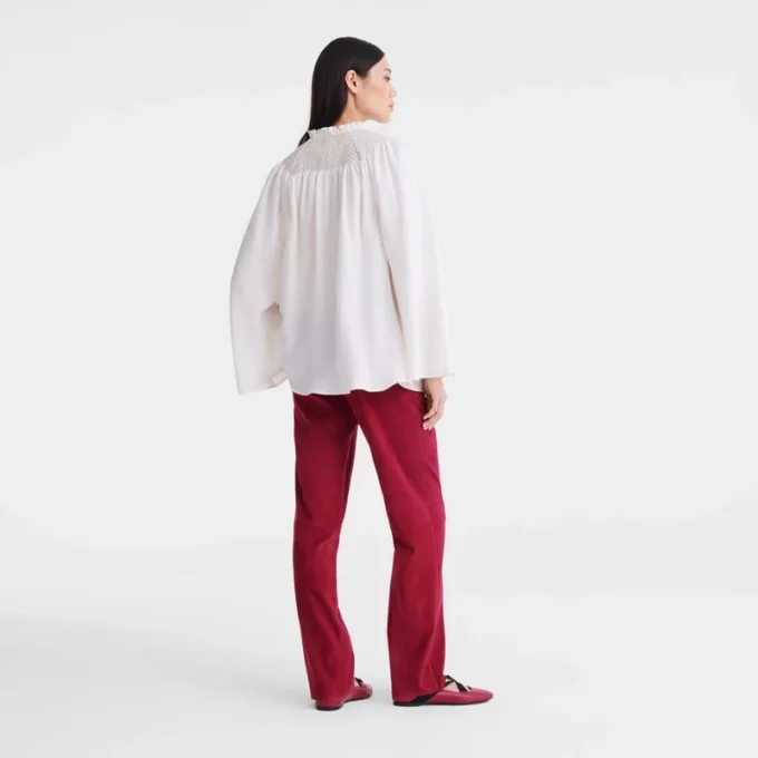 Crudo – Blusa con velo fruncido