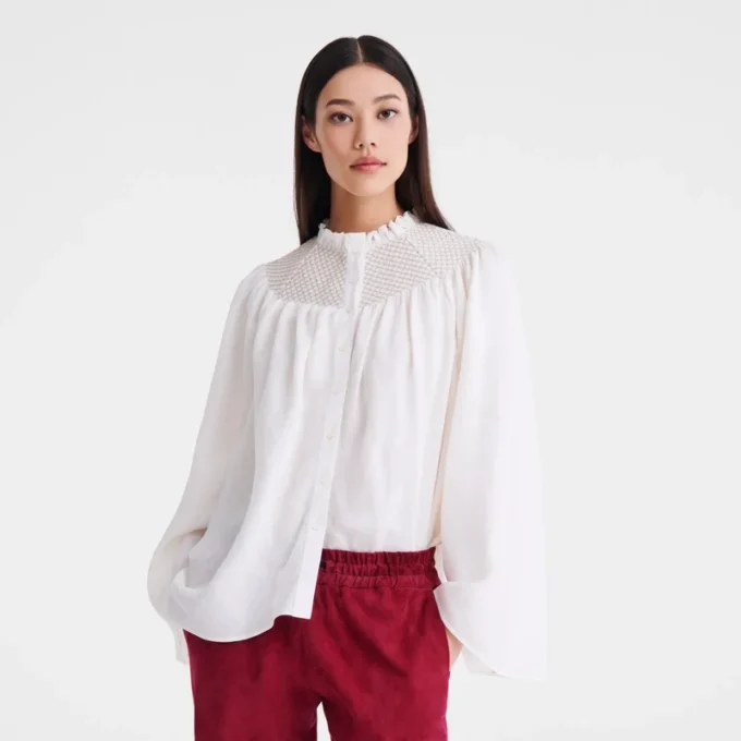 Crudo – Blusa con velo fruncido