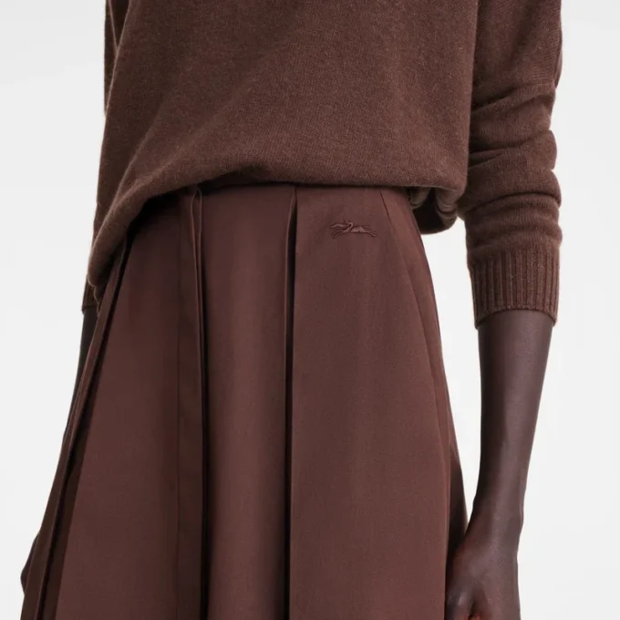Ebony – Falda midi de popelín