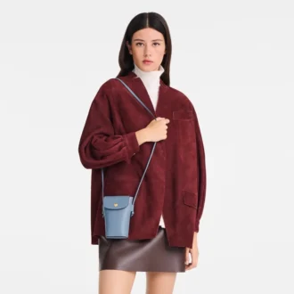 Funda para teléfono épure con cordón de cuero