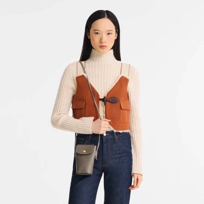 Funda para teléfono épure con cordón de cuero