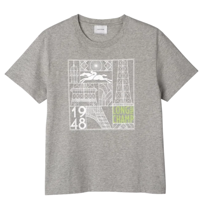 Gris – Camiseta de jersey estampada
