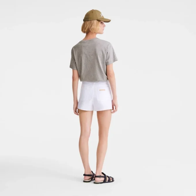 Blanco – Pantalones cortos de gabardina