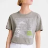 Gris – Camiseta de jersey estampada