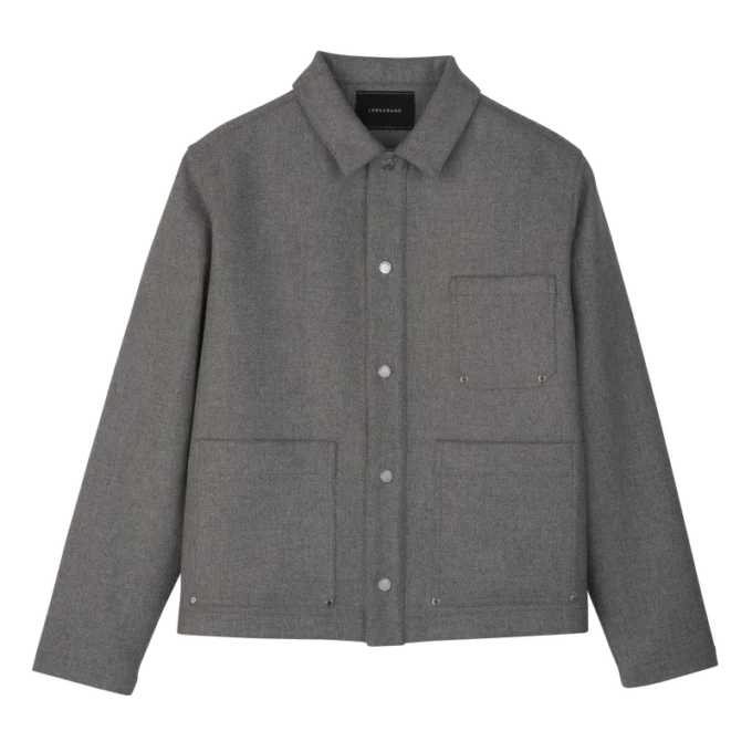 Gris – Chaqueta de franela