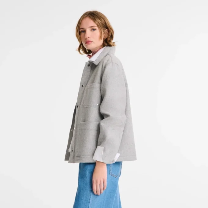 Gris – Chaqueta de franela