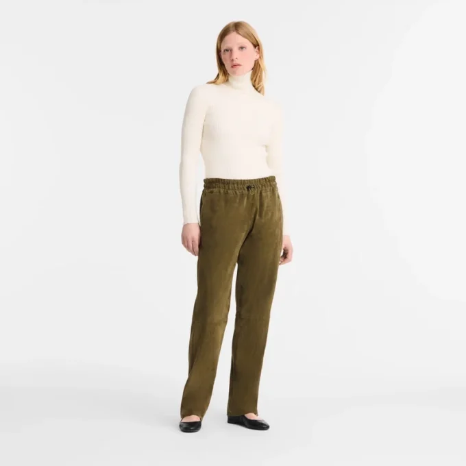 Pantalones rectos de piel