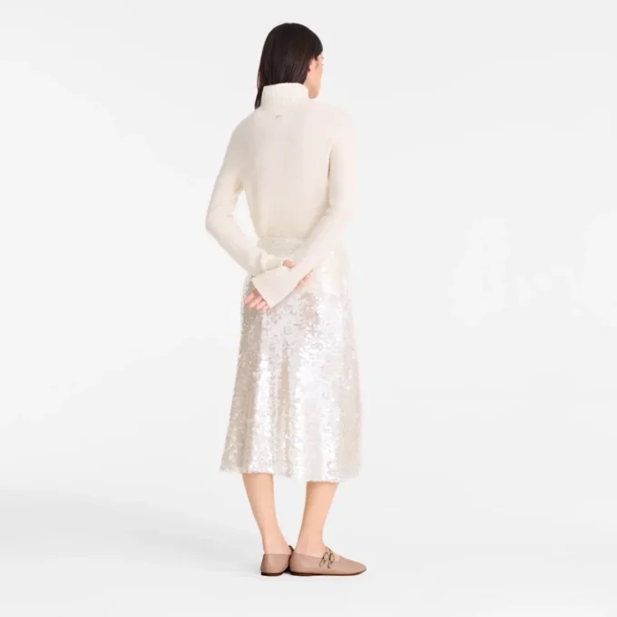 Marfil – Falda midi con lentejuelas