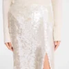 Marfil – Falda midi con lentejuelas