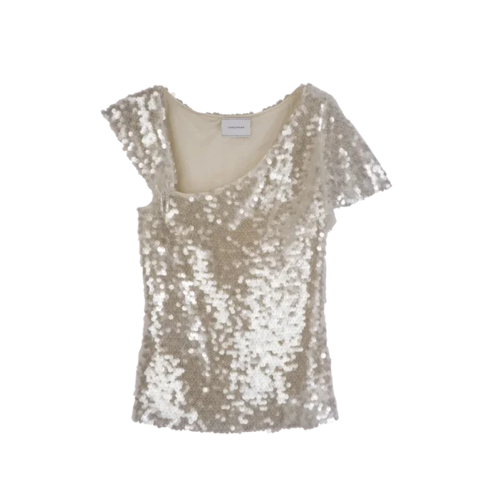 Marfil – Top con lentejuelas