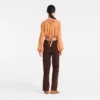 Pantalones rectos de piel