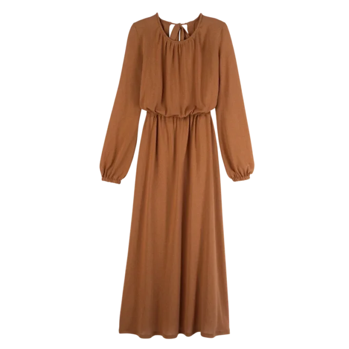 Ámbar – Vestido largo de jersey crepé