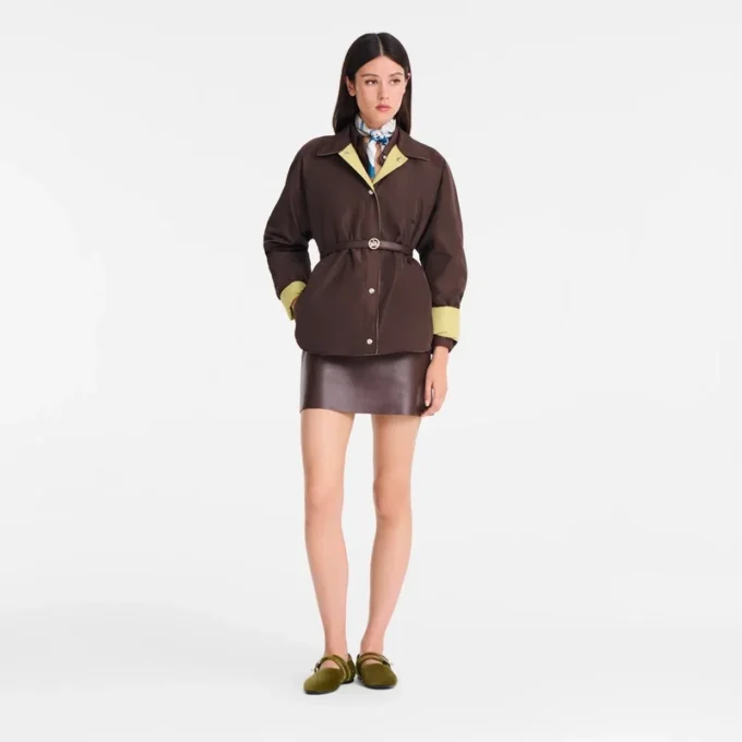 Moca/Pistacho – Chaqueta acolchada de tafetán técnico