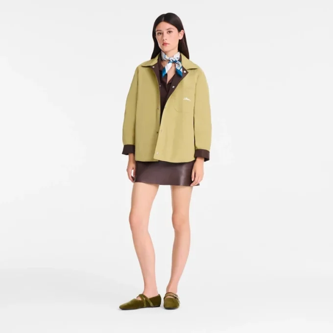 Moca/Pistacho – Chaqueta acolchada de tafetán técnico