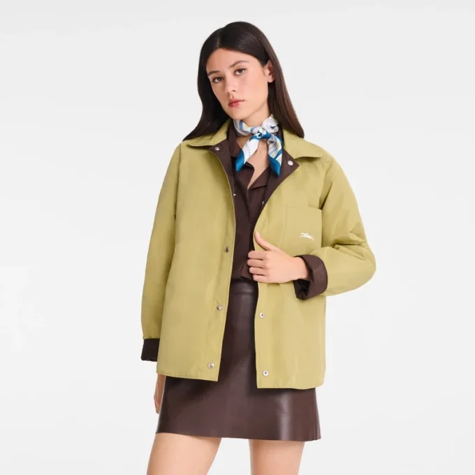 Moca/Pistacho – Chaqueta acolchada de tafetán técnico